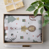 Moderne Kerstsafari Dieren Tijgerleeuw Zebra Tissuepapier (Geschenk)