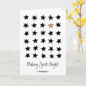 Moderne kerstScandinavische Star-foto Kaart (Gele Bloem)