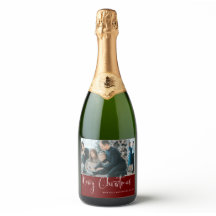 Moderne kerstscript 2 Foto Collage Red