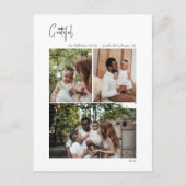 Moderne kerstscript: aantrekkelijk, verticaal 3 fo feestdagenkaart (Voorkant)