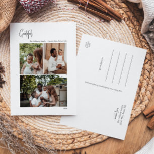 Moderne kerstscript: aantrekkelijk, verticaal 3 fo feestdagenkaart