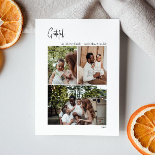 Moderne kerstscript: aantrekkelijk, verticaal 3 fo feestdagenkaart