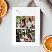 Moderne kerstscript: aantrekkelijk, verticaal 3 fo feestdagenkaart