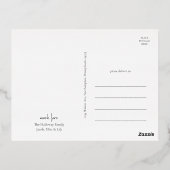 Moderne kerstscript drie foto Gold Folie Feestdagen Briefkaart (Achterkant)