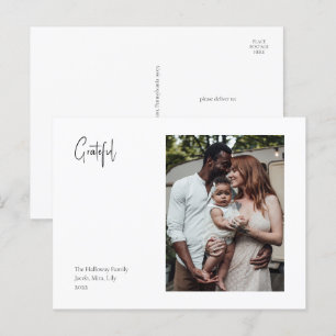 Moderne kerstscript: één foto met voorbedachten ra feestdagenkaart