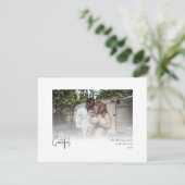 Moderne kerstscript, foto met felle flauw feestdagenkaart (Staand voorkant)