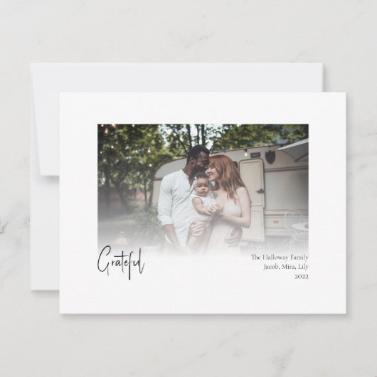 Moderne kerstscript, foto met felle flauw feestdagenkaart (Voorkant)