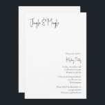 Moderne kerstscript Jingle en Mingle Kaart<br><div class="desc">Deze moderne kerstscript jingle en mingle uitnodiging is perfect voor uw minimalistische shabby chic boho zwart-wit vakantiefeestje. De minimalistische, speelse, handgeschreven kalligrafie is delicaat en rustiek en tegelijkertijd klassiek en elegant. Het ontwerp weerspiegelt een simpele, geheel witte winterdag en roept herinneringen op aan een eenvoudiger leven. U zult merken dat...</div>