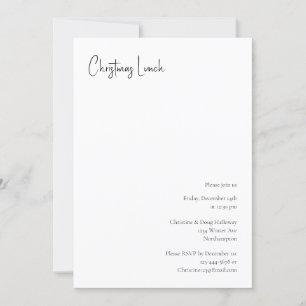 Moderne kerstscript lunch kaart