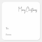 Moderne kerstscript naar vierkante sticker (Voorkant)