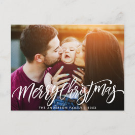 Moderne kerstscript overlay foto kaart