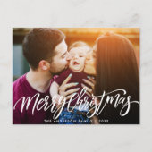 Moderne kerstscript overlay foto kaart (Voorkant)