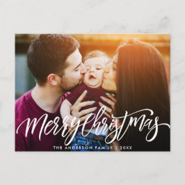 Moderne kerstscript overlay foto kaart