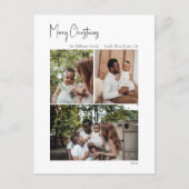 Moderne kerstscript - Verticaal 3-foto Feestdagenkaart (Voorkant)