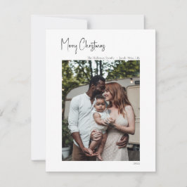 Moderne kerstscript - Verticale enkelvoudige foto Feestdagenkaart