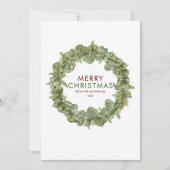 Moderne Kerstslinger Burgundy Feestdagenkaart (Voorkant)