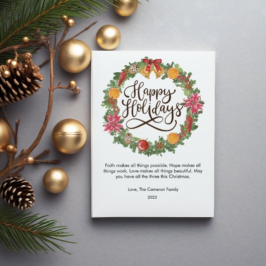 Moderne Kerstslinger Plat Feestdagenkaart