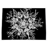 Moderne kerstsnowflake zwart-wit groot cadeauzakje (Voorkant)