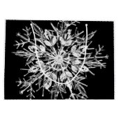 Moderne kerstsnowflake zwart-wit groot cadeauzakje (Achterkant)