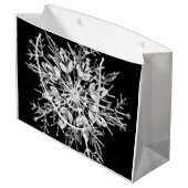 Moderne kerstsnowflake zwart-wit groot cadeauzakje (Achterkant Gekanteld)