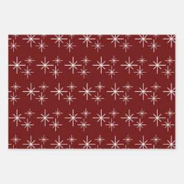 Moderne kerstsnowflakes bomen feestdag inpakpapier vel