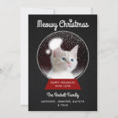 Moderne kerstsnowglobe | Foto Pet Holiday Feestdagenkaart (Voorkant)