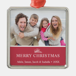 Moderne kerstsprig Berries Foto rood Metalen Ornament