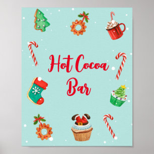 Moderne kerststaart met hete cacaobalk poster