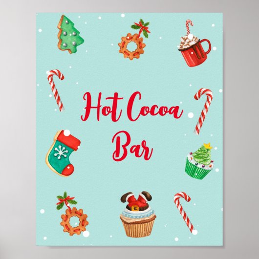 Moderne kerststaart met hete cacaobalk poster (Voorkant)