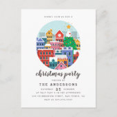 Moderne kerststad feestdag uitnodiging briefkaart (Voorkant)
