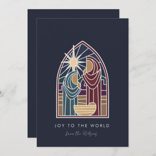 Moderne kerststal religieus kerstfeest  feestdagenkaart (Voorkant / Achterkant)