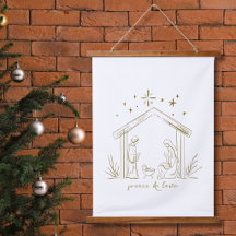 Moderne Kerststal vrede liefde godsdienstig