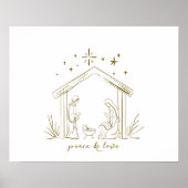 Moderne Kerststal vrede liefde godsdienstig Poster (Voorkant)