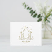 Moderne Kerststal vrede liefde religieus Briefkaart (Staand voorkant)
