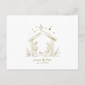 Moderne Kerststal vrede liefde religieus Briefkaart (Voorkant)