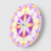 Moderne Kerstster Feestelijke Paarse Gouden Geel Grote Klok (Hoek)