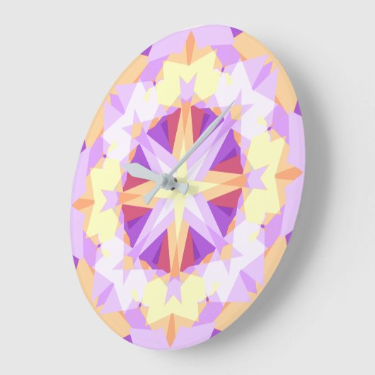 Moderne Kerstster Feestelijke Paarse Gouden Geel Grote Klok (Hoek)