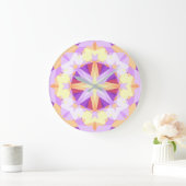 Moderne Kerstster Feestelijke Paarse Gouden Geel Grote Klok (Huis)