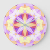 Moderne Kerstster Feestelijke Paarse Gouden Geel Grote Klok (Voorkant)