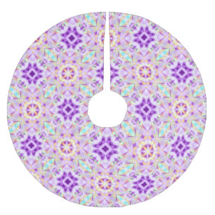 Moderne Kerstster Feestelijke Paarse Gouden Geel Kerstboom Rok