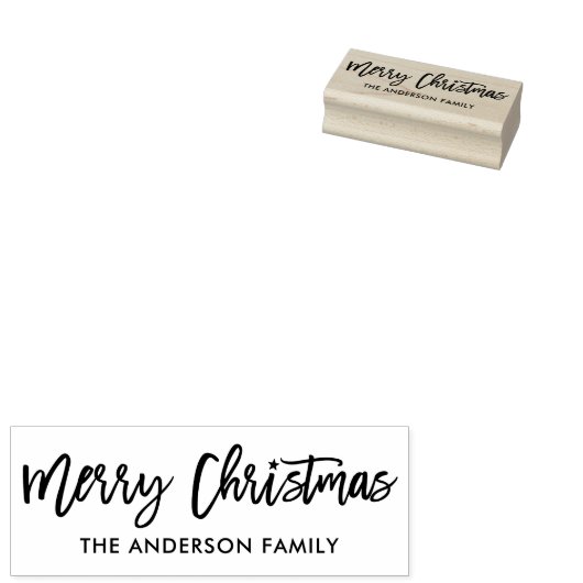 Moderne kerstster voor penseel script rubberstempel (Gestempeld)