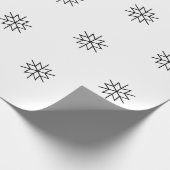 Moderne kerstster voor zwarte en witte feestdag cadeaupapier (Hoek)