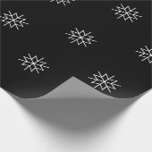 Moderne kerstster voor zwarte en witte feestdag cadeaupapier (Hoek)