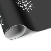 Moderne kerstster voor zwarte en witte feestdag cadeaupapier (Rol Hoek)