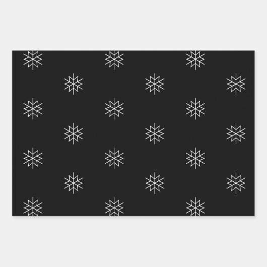 Moderne kerstster voor zwarte en witte feestdag inpakpapier vel (Voorkant 3)