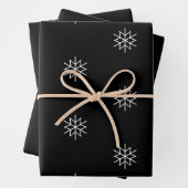 Moderne kerstster voor zwarte en witte feestdag inpakpapier vel (In situ)