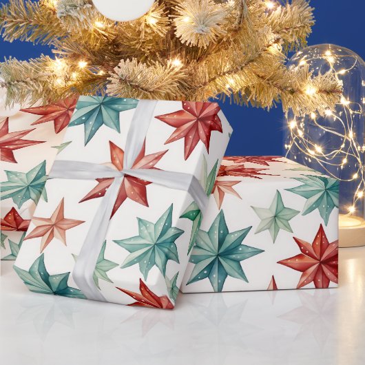 Moderne Kerststerornamenten Kerstmis Cadeaupapier (Feestdagen)