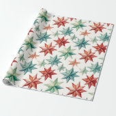 Moderne Kerststerornamenten Kerstmis Cadeaupapier (Uitgerold)