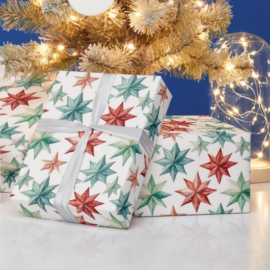 Moderne Kerststerornamenten Kerstmis Cadeaupapier (Feestdagen)