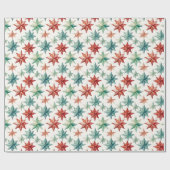 Moderne Kerststerornamenten Kerstmis Cadeaupapier (Vlak)